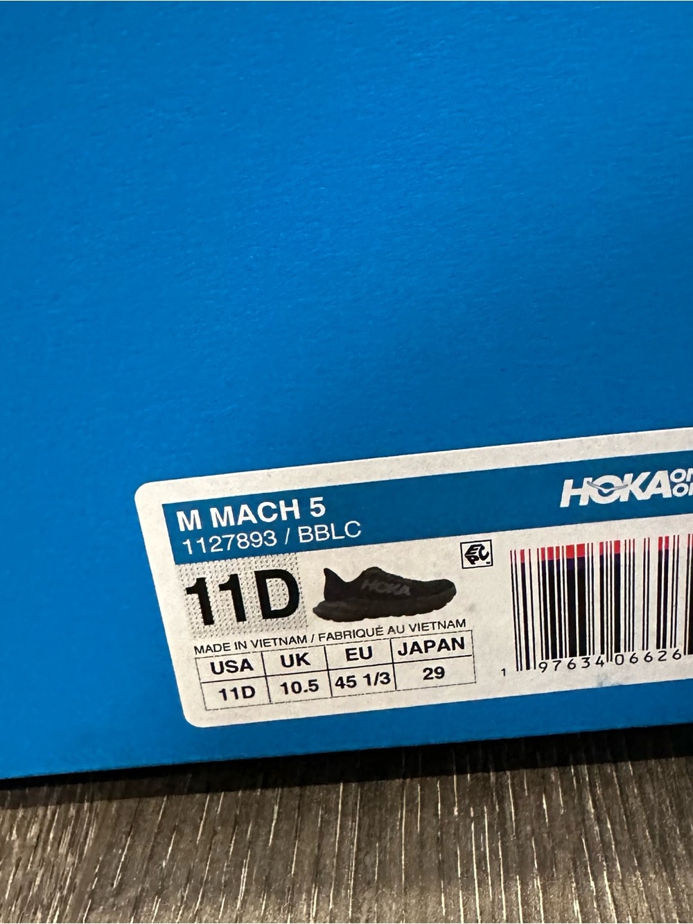 Hoka Mach 5 Black\Black Men’s Running Sneaker Size 11D - Picture 2 of 9